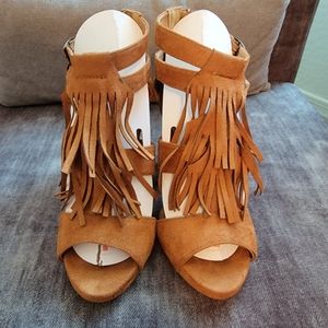 Qupid brand suede brown fringe heels. Size 7. Great condition! Worn 1x